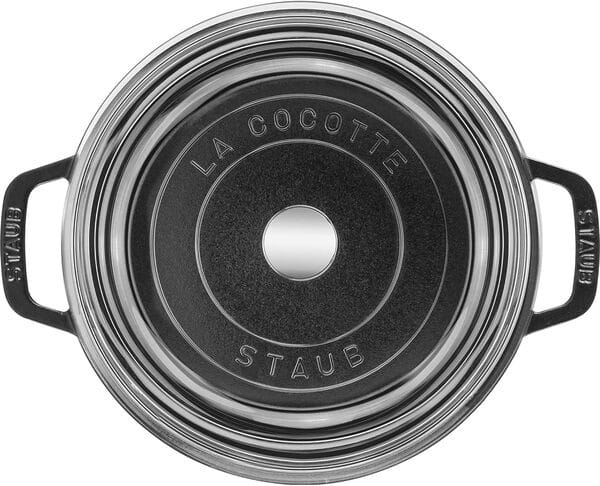 Staub Cocotte ronde en fonte avec couvercle en verre Noir 4 l