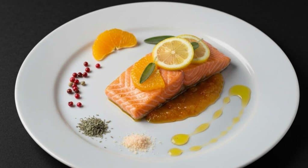 Micuit de saumon aux agrumes : recette avec chutney de potiron au miel et sauge