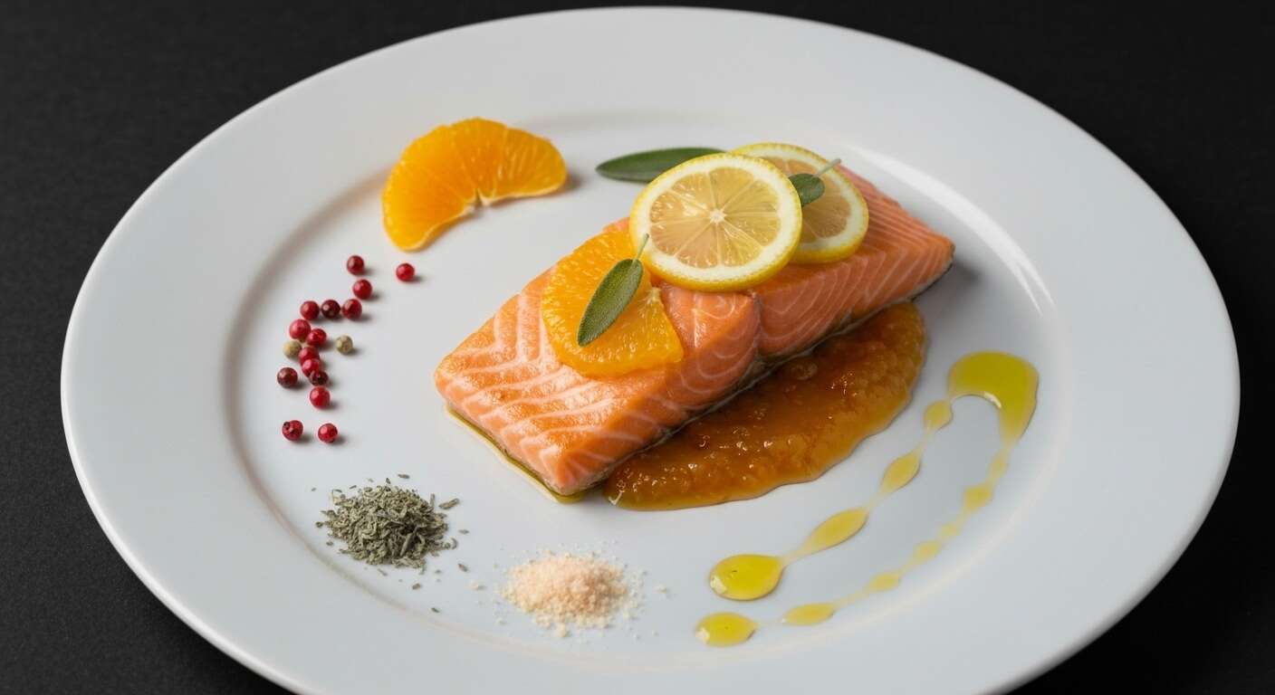 Micuit de saumon aux agrumes : recette avec chutney de potiron au miel et sauge