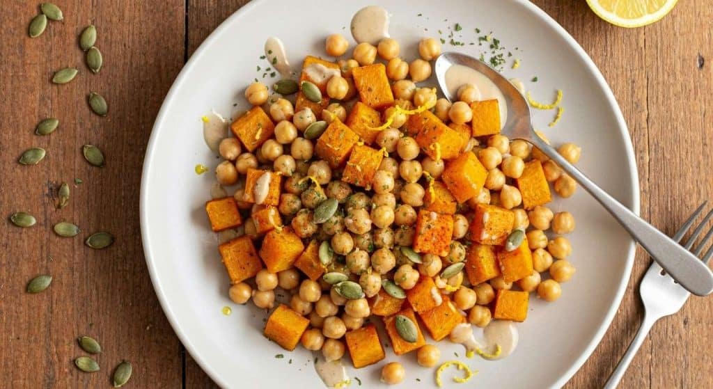 Salade de pois chiches et butternut épicée façon Bonduelle