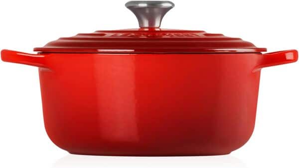 Le Creuset Cocotte Signature en Fonte Émaillée avec Couvercle, 20 cm, Ronde, 2,4 L, 3,092 kg, Cerise, 21177200602430