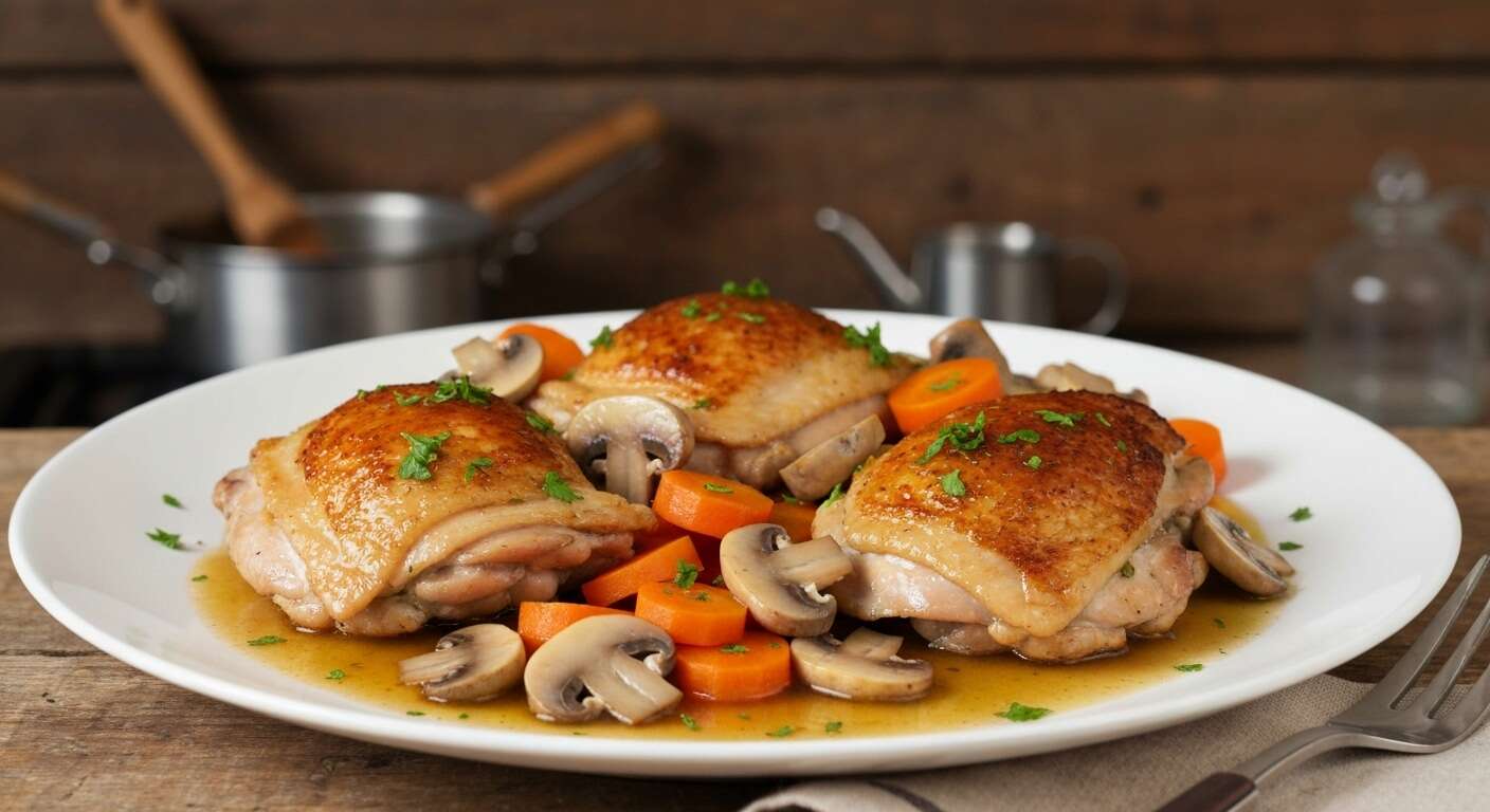 Recette de Poulet Chasseur aux Légumes Racines Glacés
