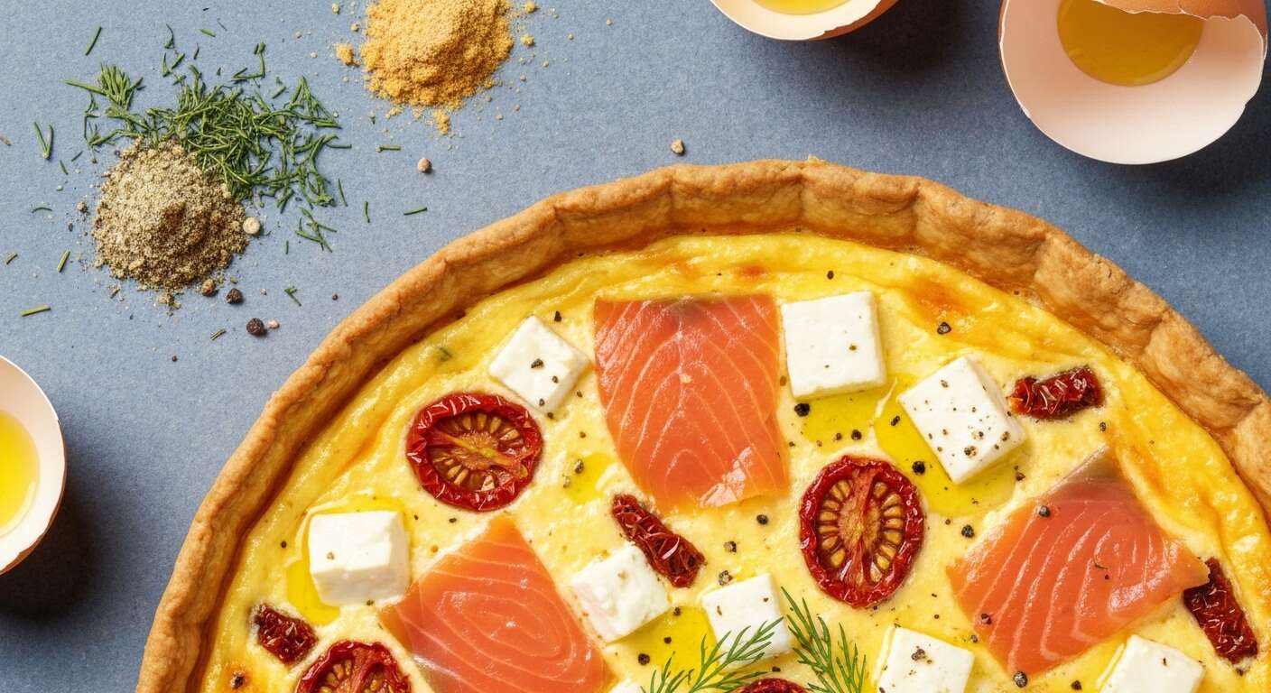 Quiche saumon feta et tomates confites : recette savoureuse