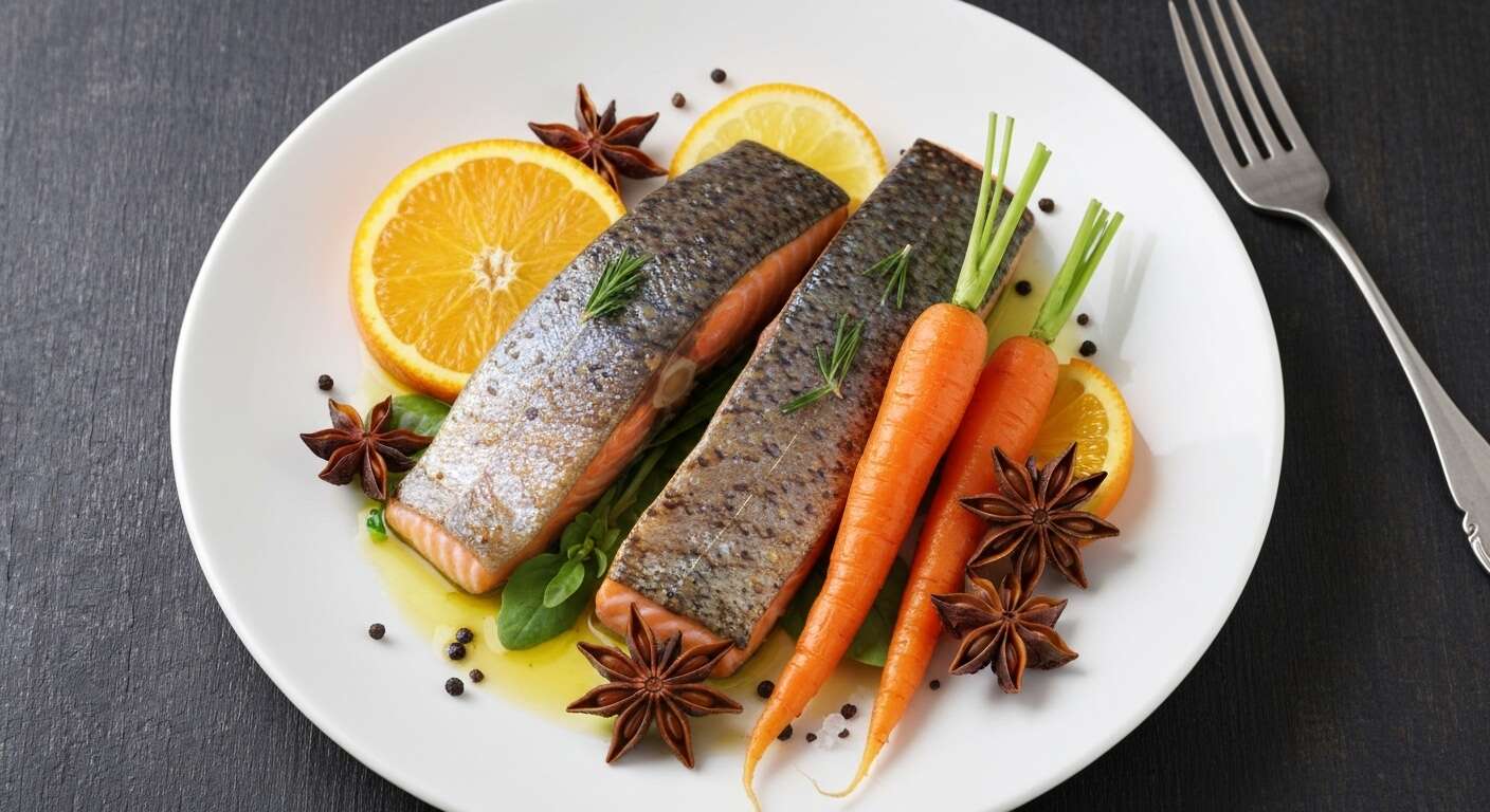 Truite saumonée au beurre anisé : une recette gourmande avec carottes fondantes