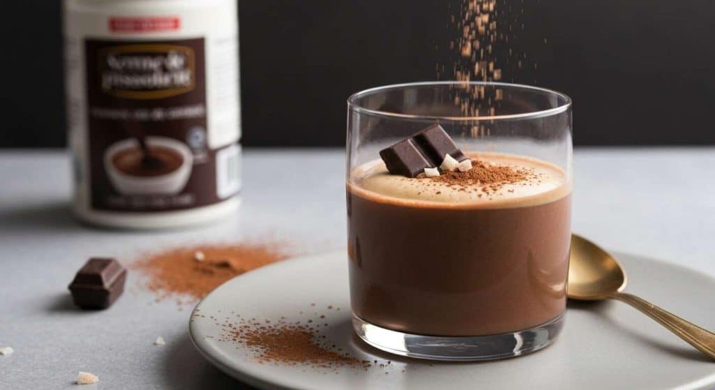 Verrine de soupe glacée chocolat et écume café