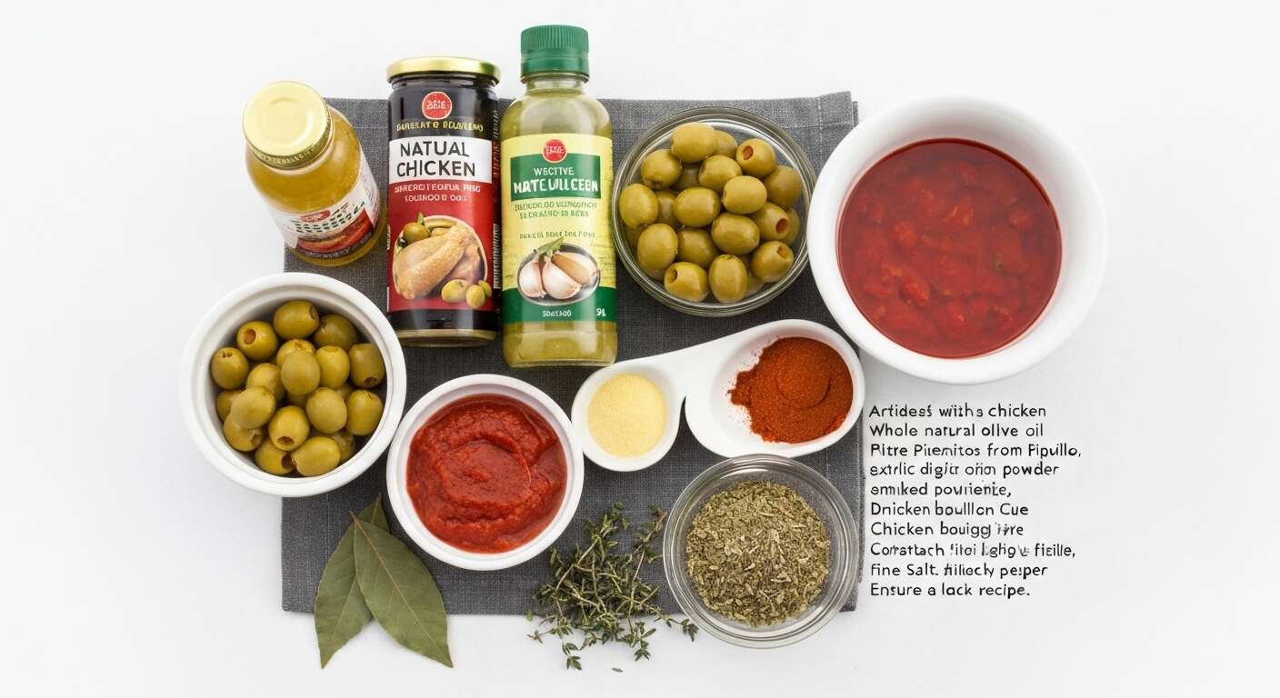 Recette d'olives aux piquillos et poulet
