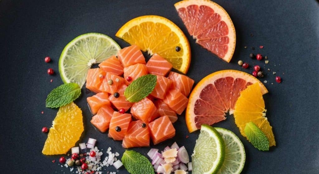 Tartare de saumon, agrumes et menthe : recette gourmande et raffinée