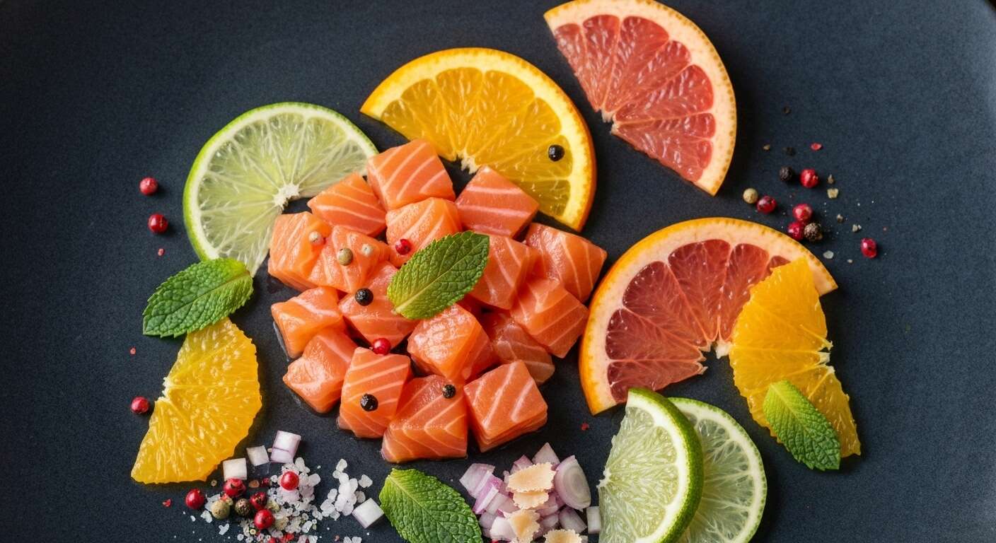 Tartare de saumon, agrumes et menthe : recette gourmande et raffinée