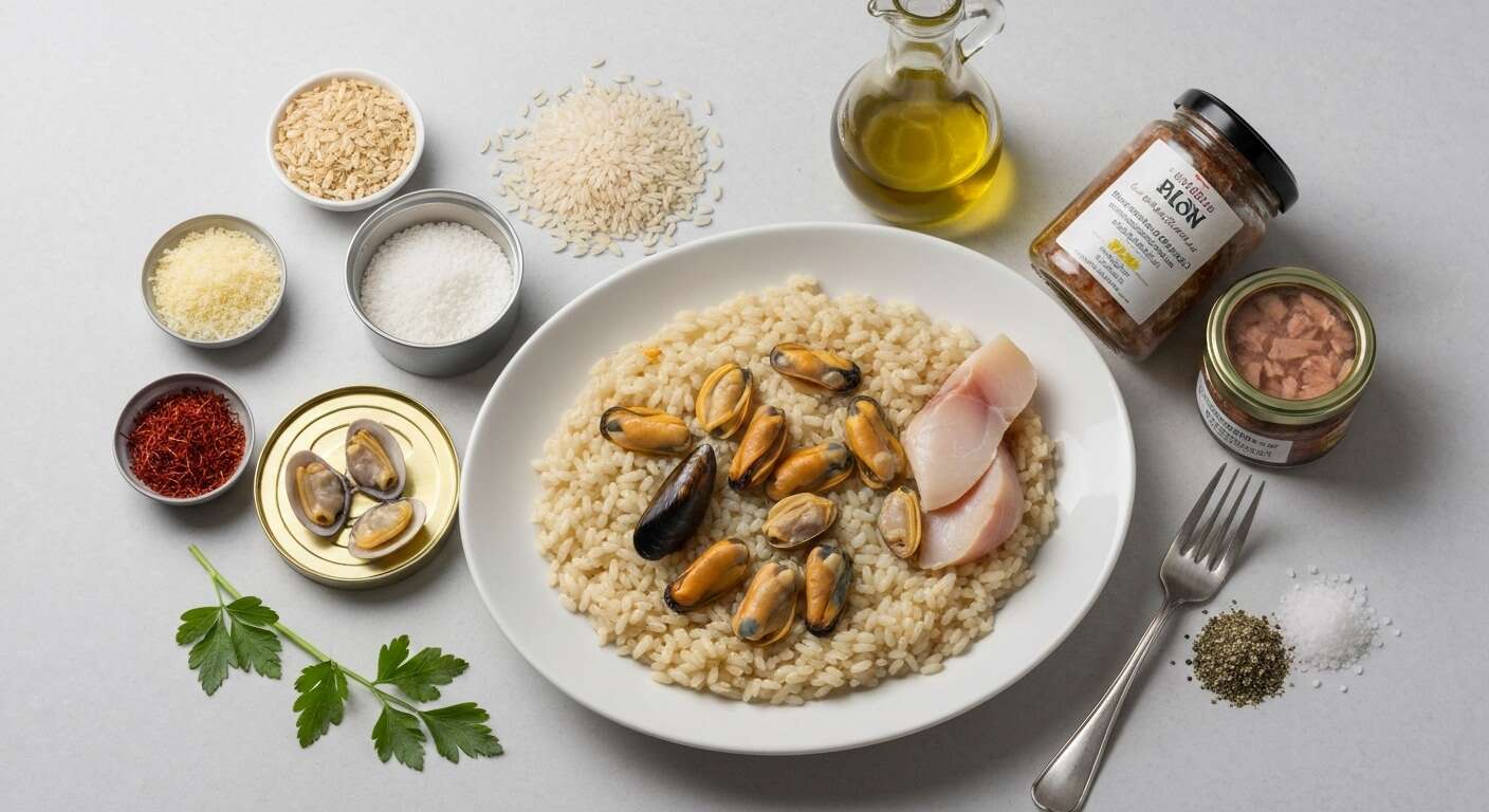 Risotto aux Coquillages et Poissons : recette Gourmande