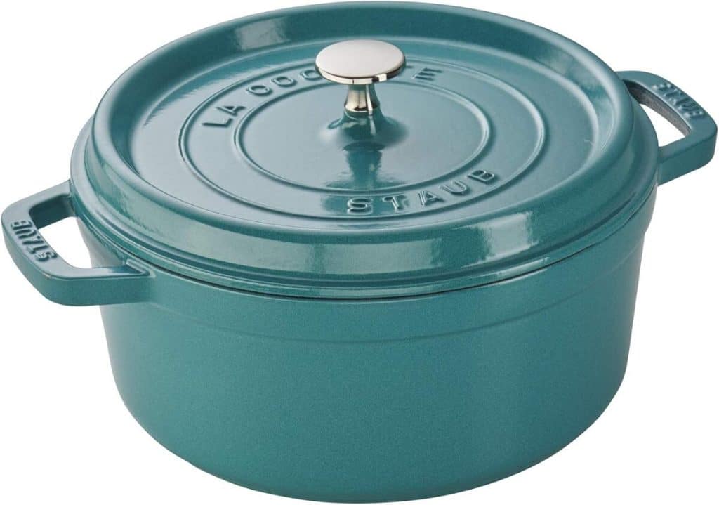 Test de la cocotte Staub ronde en fonte turquoise 4 l
