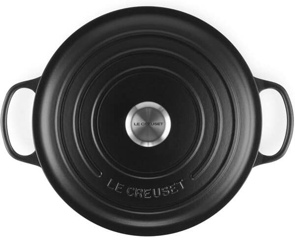 Le Creuset Signature 21177280002430 Cocotte ronde en fonte émaillée avec couvercle Noir mat 28 cm 6,7 l