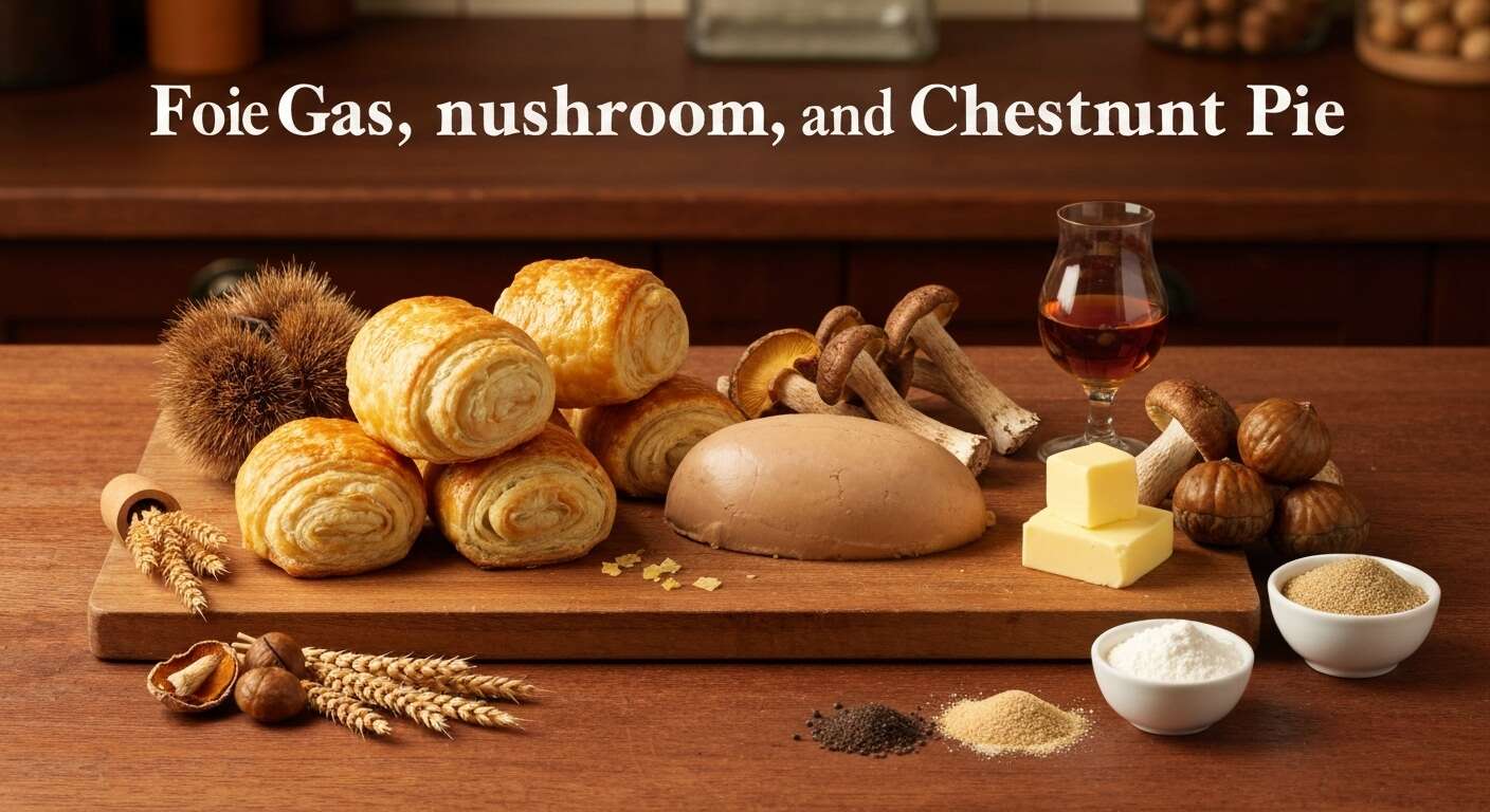 Recette Tourtière de Foie Gras, champignons et Châtaignes