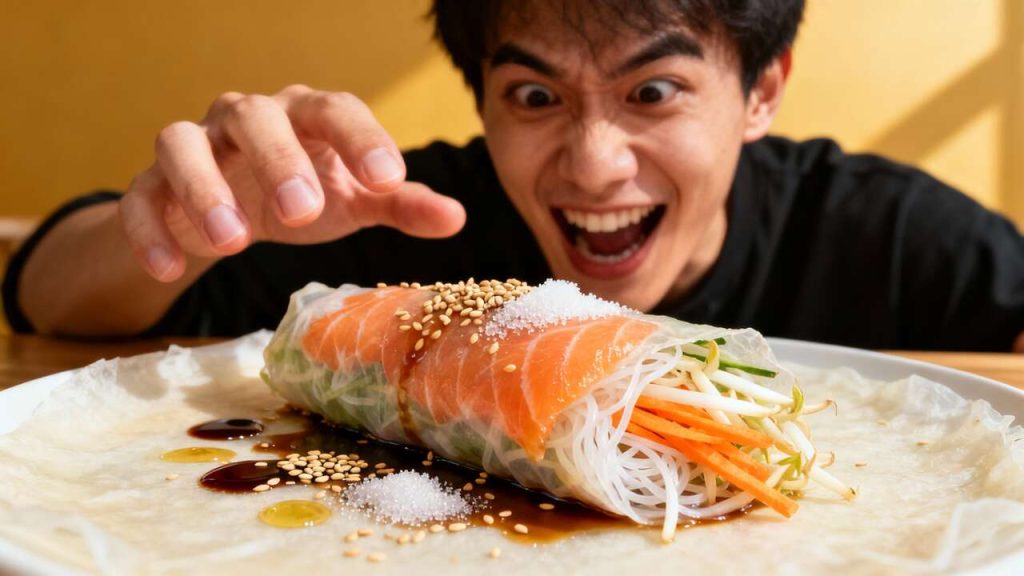 Rouleaux de printemps au saumon : recette facile et savoureuse