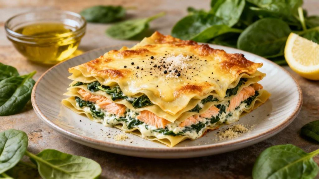 Lasagnes au saumon et épinards : recette facile et délicieuse