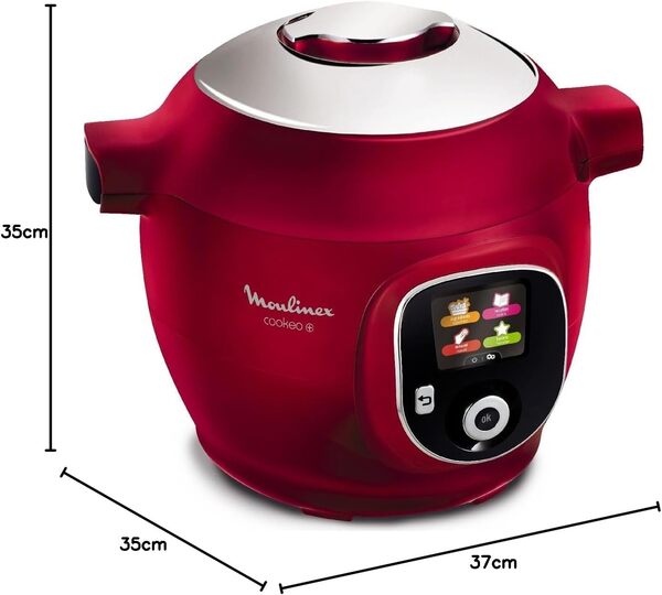 Moulinex Multicuiseur Intelligent Cookeo+ 6L 6 Modes de Cuisson 150 Recettes Préprogrammées Jusqu'à 6 Personnes Rouge CE851500