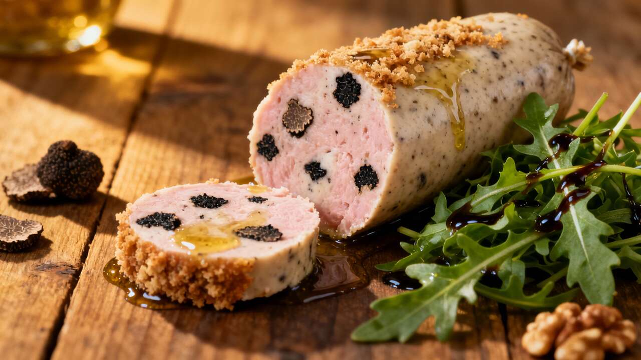 Boudin blanc aux truffes : recette maison avec salade de roquette