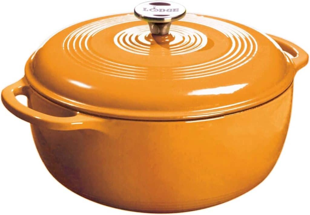 Test de la cocotte Lodge en fonte émaillée abricot 7, 5 l