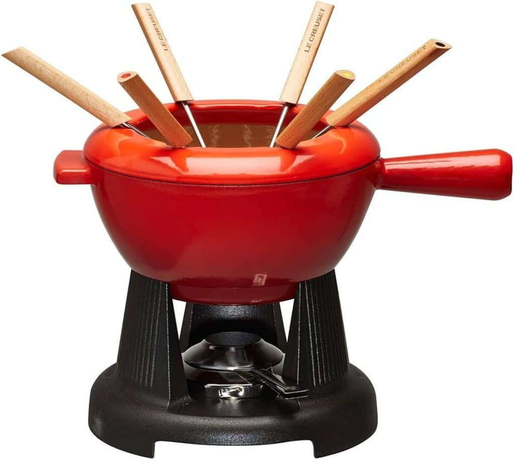 Test : le Creuset service à fondue fonte émaillée, 2 L, cerise
