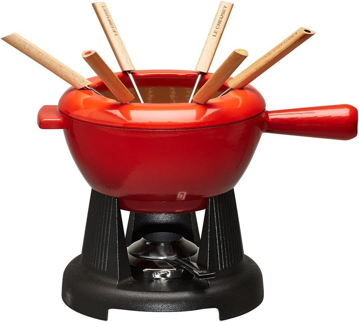 Test : le Creuset service à fondue fonte émaillée, 2 L, cerise