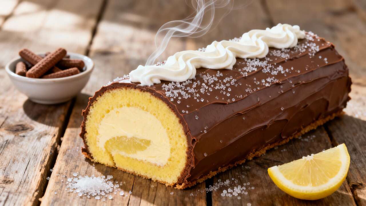 Bûche glacée au citron et chocolat au lait : recette gourmande