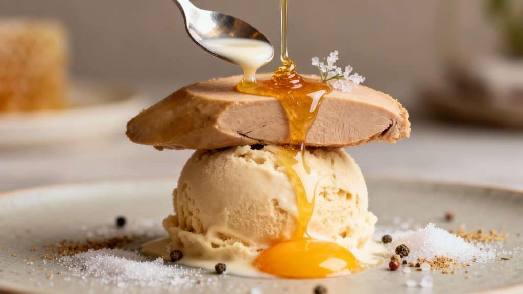 Recette express de glace foie gras et miel