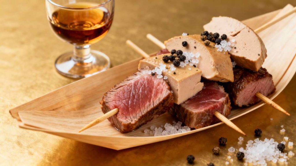 Brochette de foie gras et magret flambée : une recette gourmande