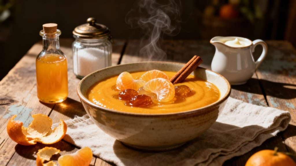 Velouté de mandarine : recette gourmande à la cannelle et marrons glacés