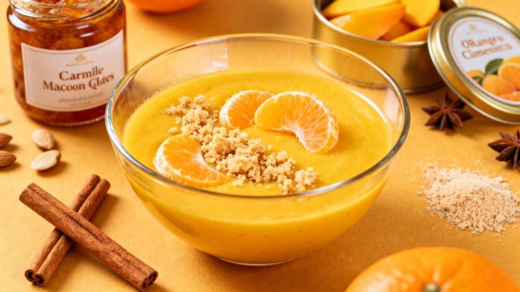 Soupe d'Oranges et Clémentines : recette Mangue et Crumble Marrons Glacés
