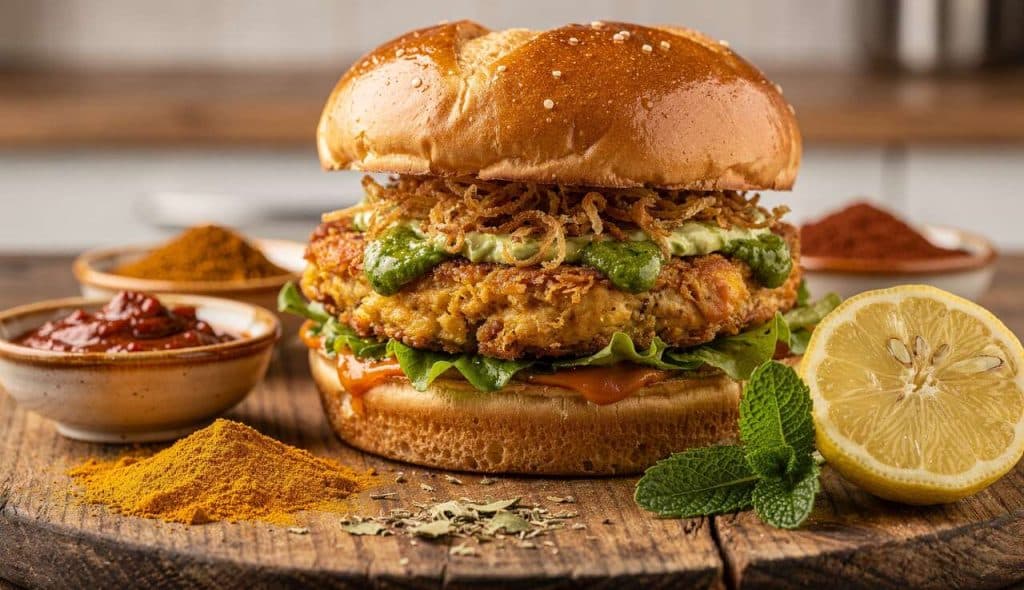 Burger de poulet à l'indienne : recette et astuces