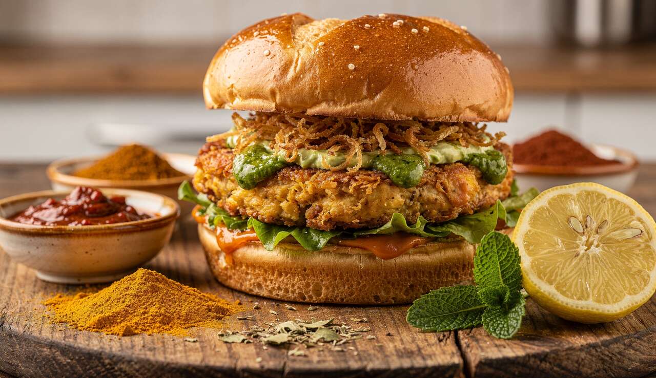 Burger de poulet à l'indienne : recette et astuces