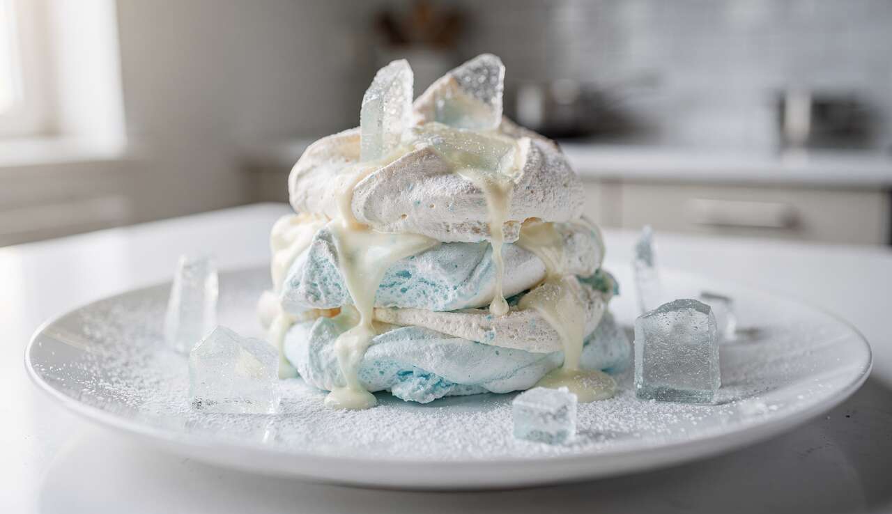 Iceberg façon vacherin : dessert glacé meringué au chocolat blanc