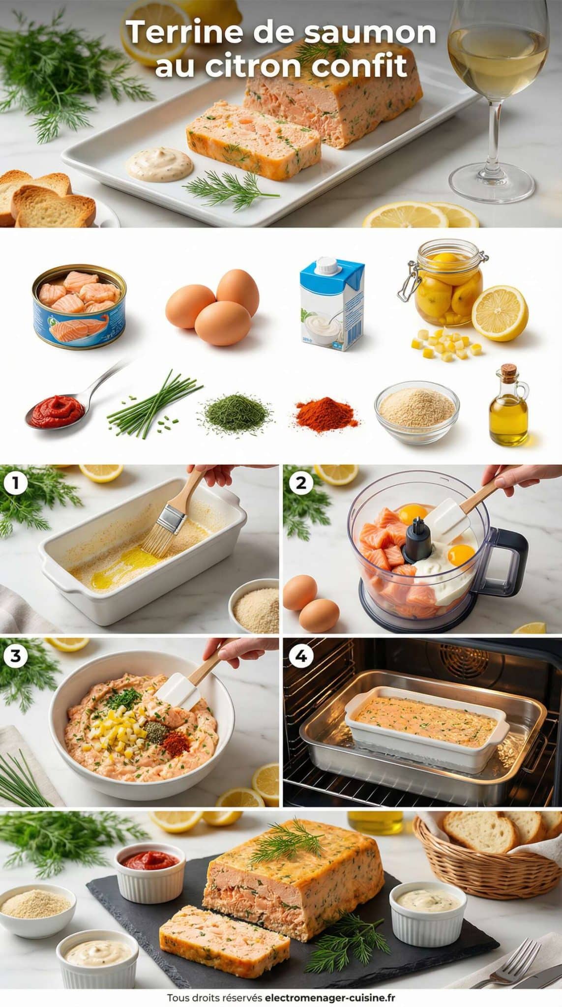 Fiche recette Terrine de saumon au citron confit : recette gourmande