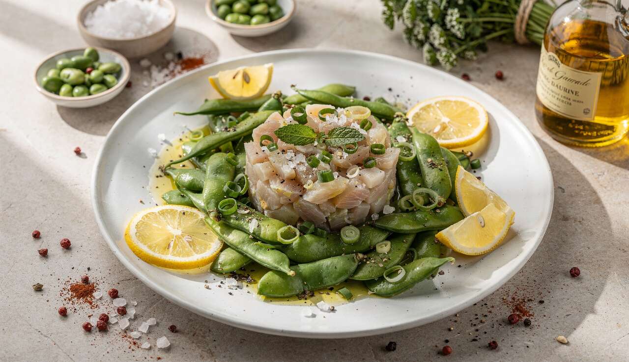 Tartare de daurade et salade de fèves : recette savoureuse