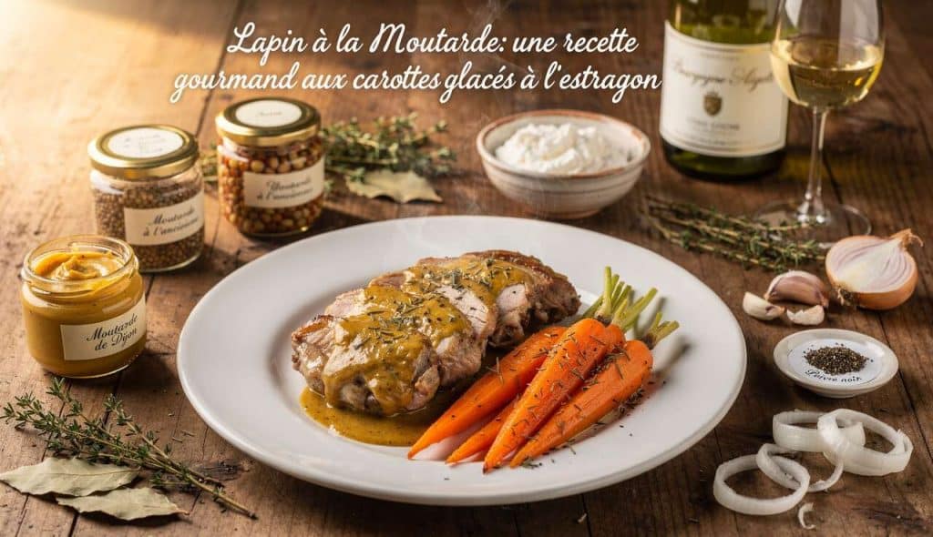 Lapin à la moutarde : une recette gourmande aux carottes glacées à l'estragon