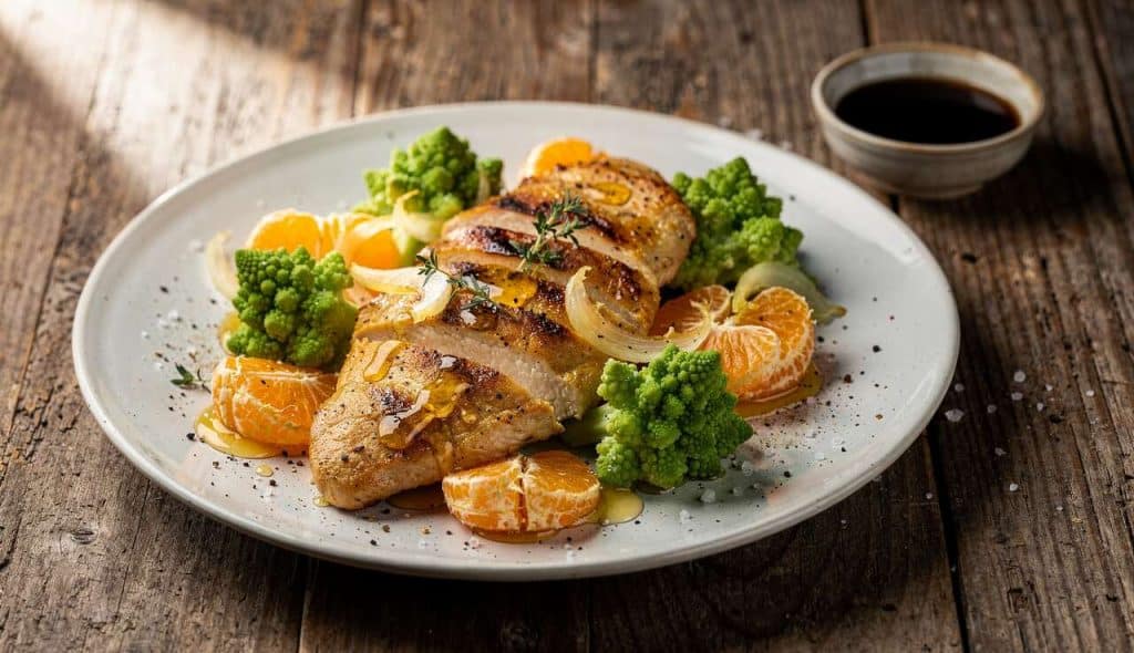 Aiguillettes de poulet à la clémentine et chou romanesco : une recette savoureuse