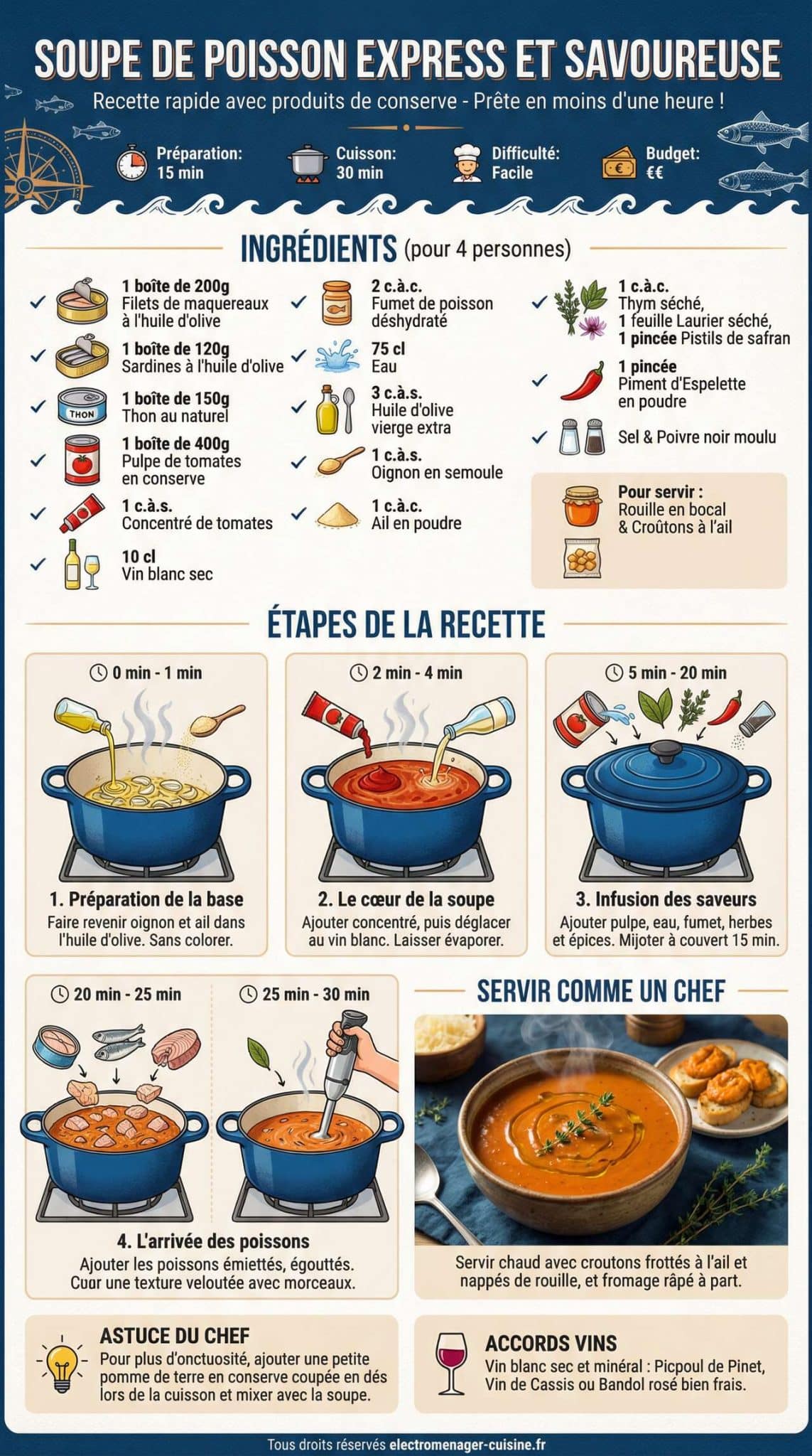 Fiche recette Soupe de poisson : recette express et savoureuse