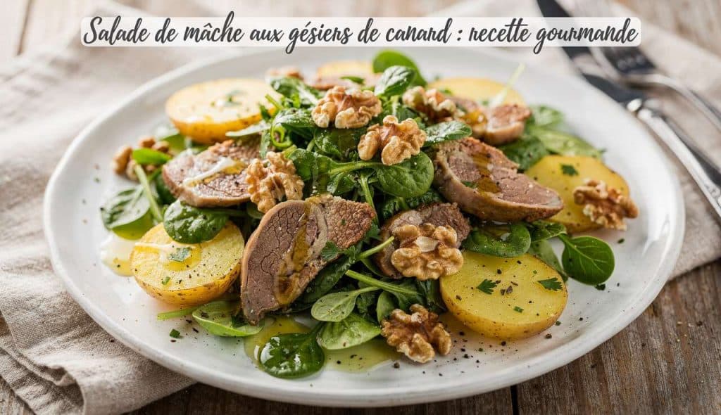 Salade de mâche aux gésiers de canard : recette gourmande