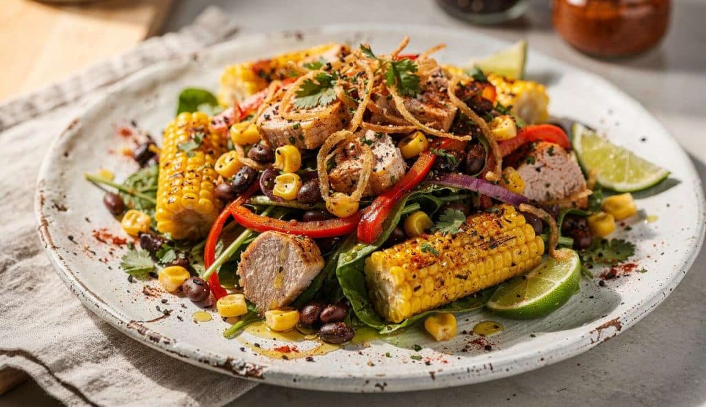 Salade croquante de dinde épicée : recette savoureuse et acidulée