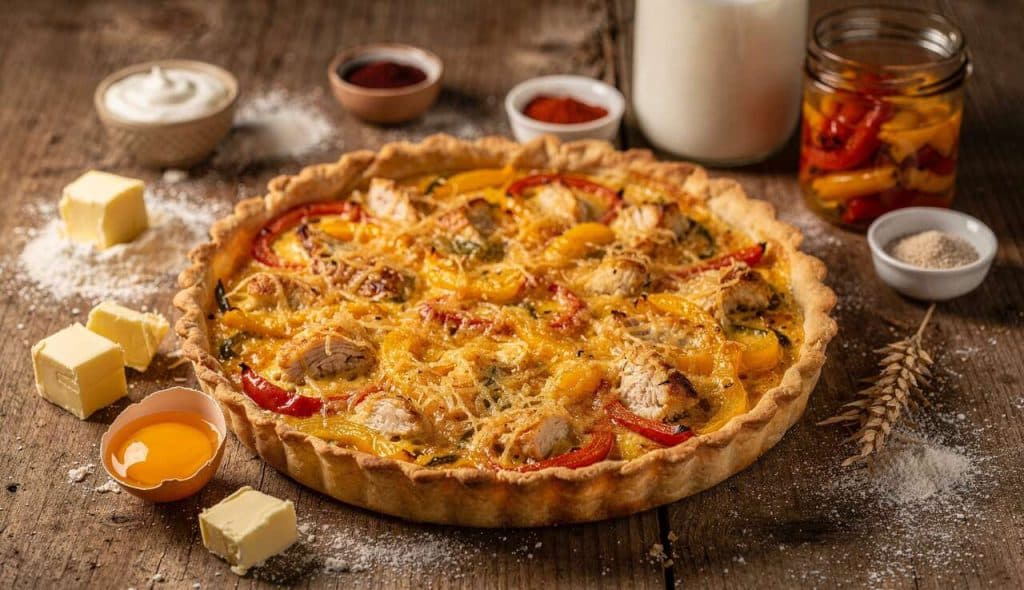 Recette de quiche aux poivrons et au poulet : un délice savoureux