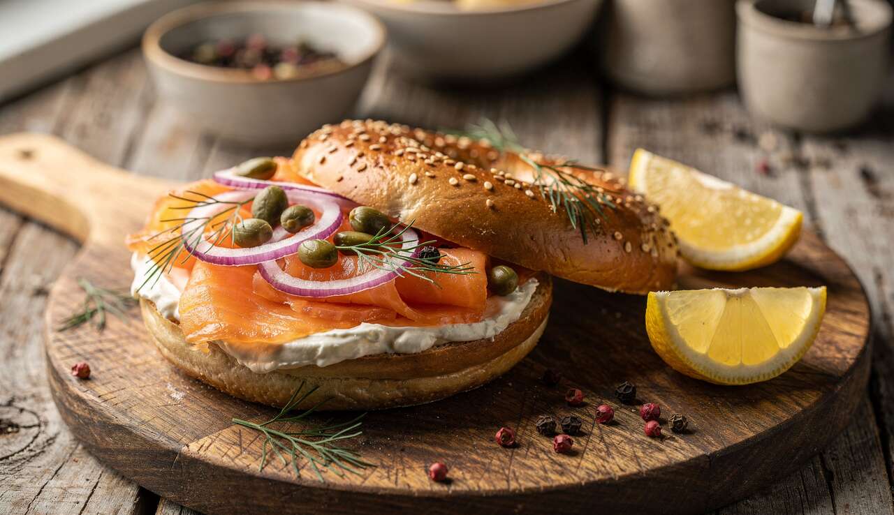 Bagel au saumon fumé et fromage frais : recette gourmande