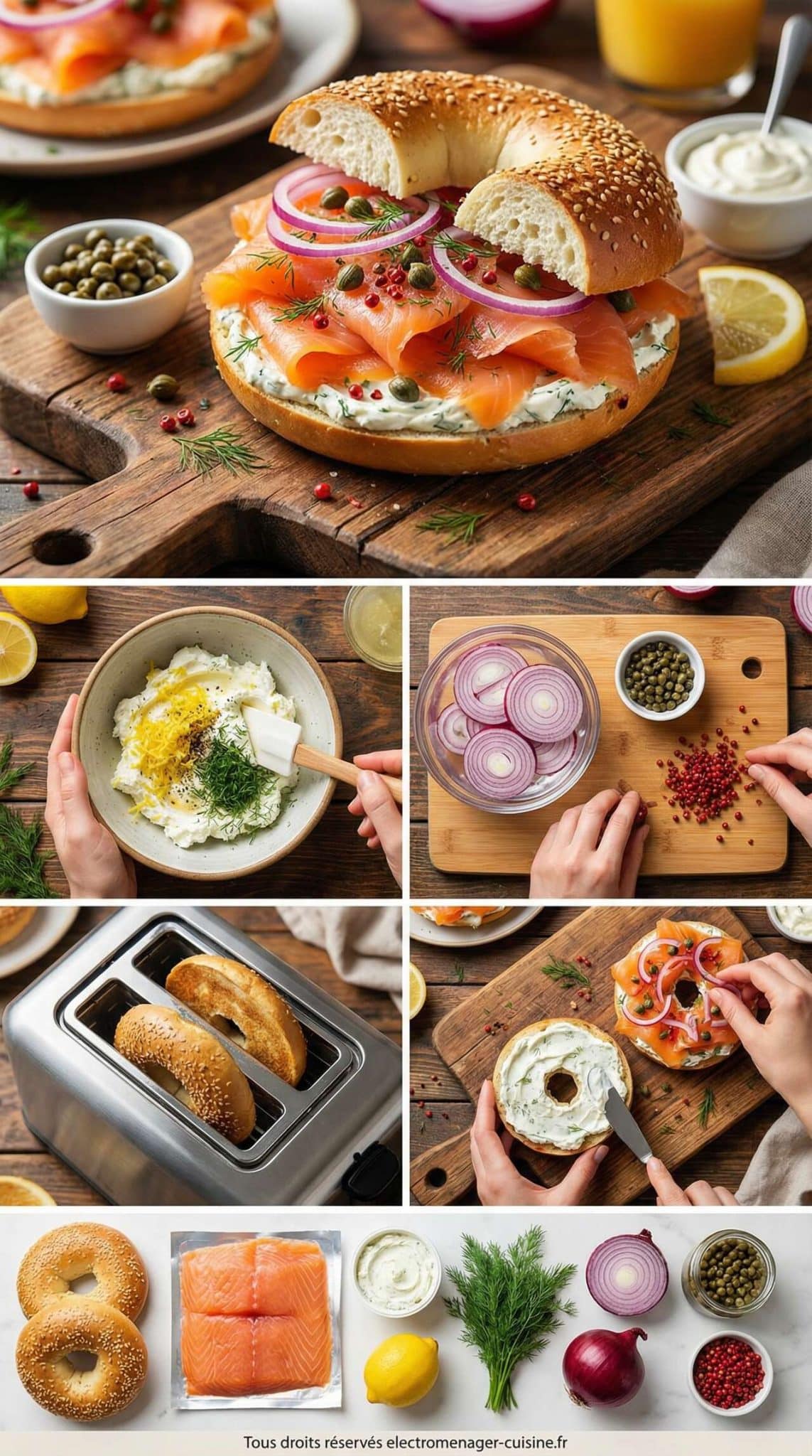 Fiche recette Bagel au saumon fumé et fromage frais : recette gourmande Fiche recette Bagel au saumon fumé et fromage frais : recette gourmande