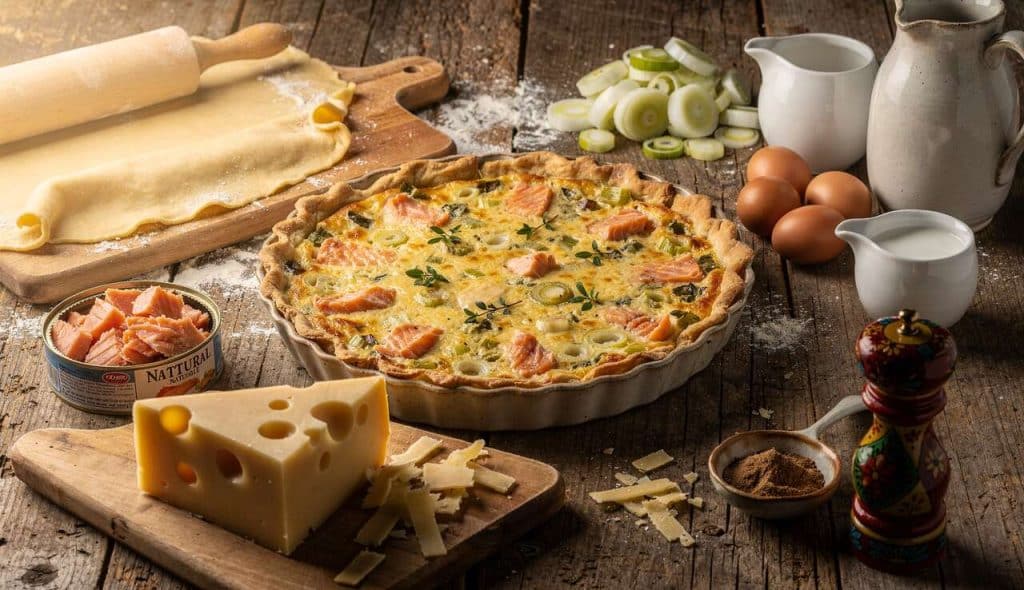 Quiche saumon et poireaux : recette facile et savoureuse