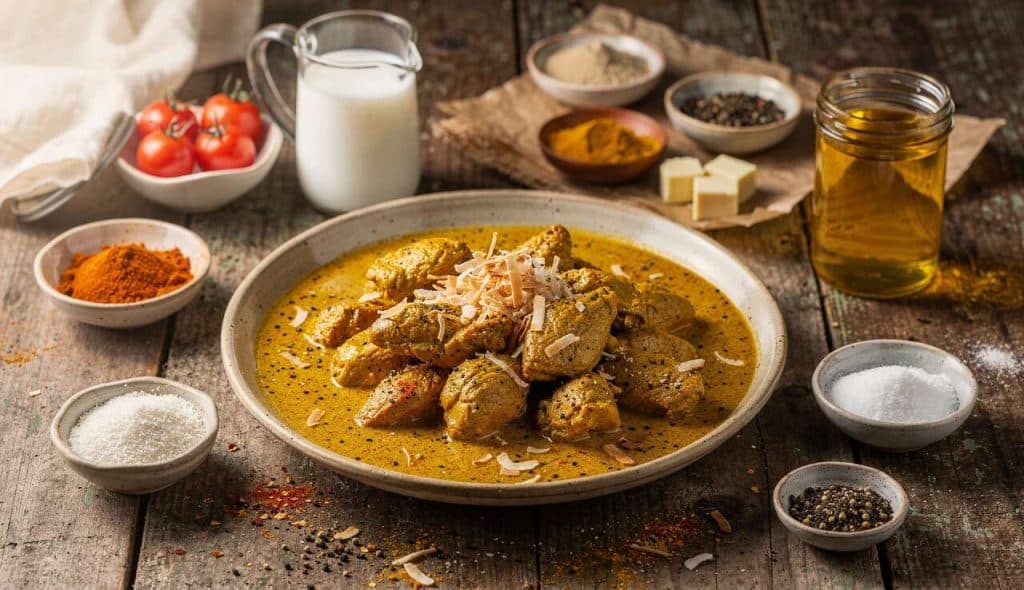 Cari de Poulet Minute à la Noix de Coco Râpée