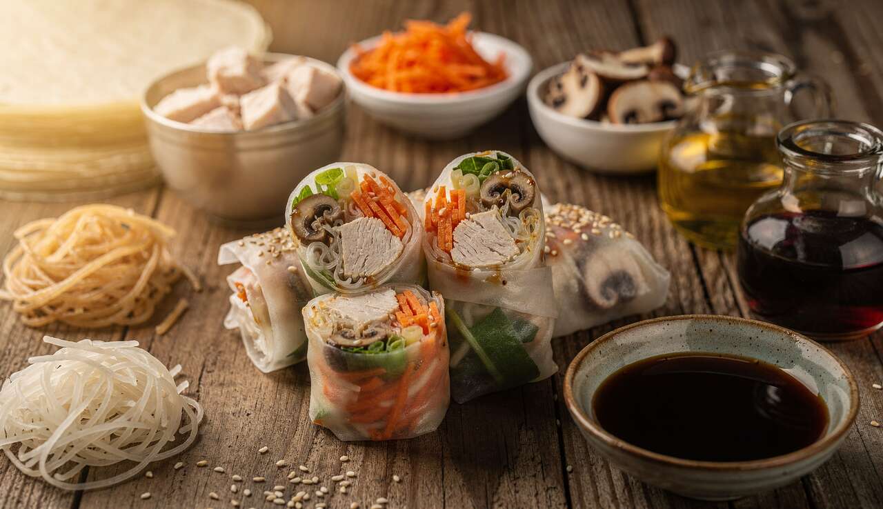Nems de poulet teriyaki : recette facile et savoureuse