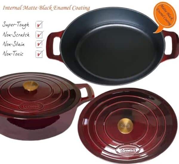 Découvrez notre analyse du design et de la performance de la cocotte ovale en fonte 6, 5L. Idéale pour sublimer vos plats et ajouter une touche d'élégance à votre cuisine  !