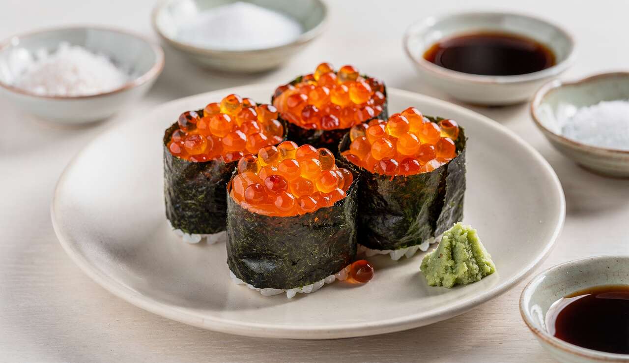 Recette Gunkanmaki : œufs de saumon et wasabi