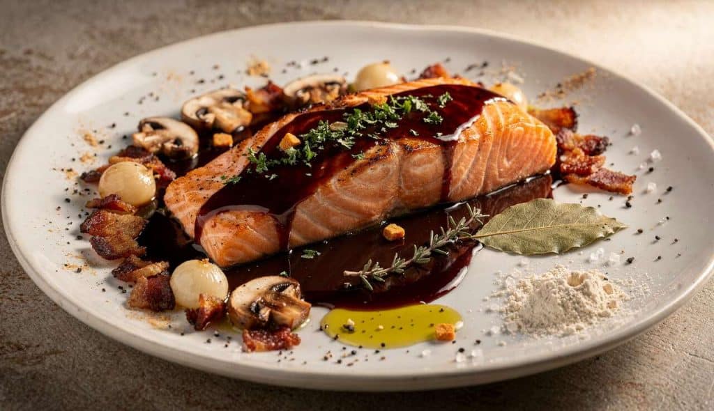 Saumon à la sauce bourguignonne : recette savoureuse et facile