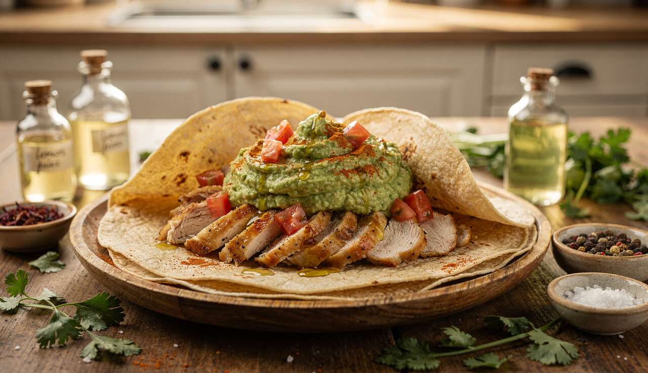 Recette tortilla de poulet au guacamole : saveurs mexicaines