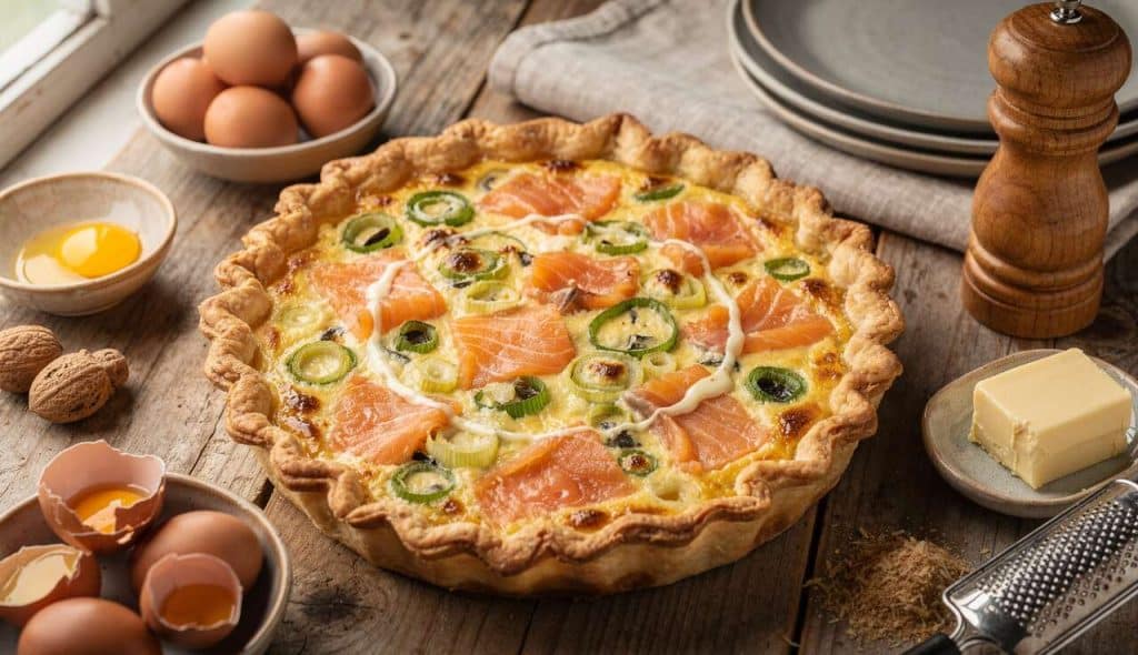Tarte au Saumon Fumé et Poireaux : recette Facile et Savoureuse