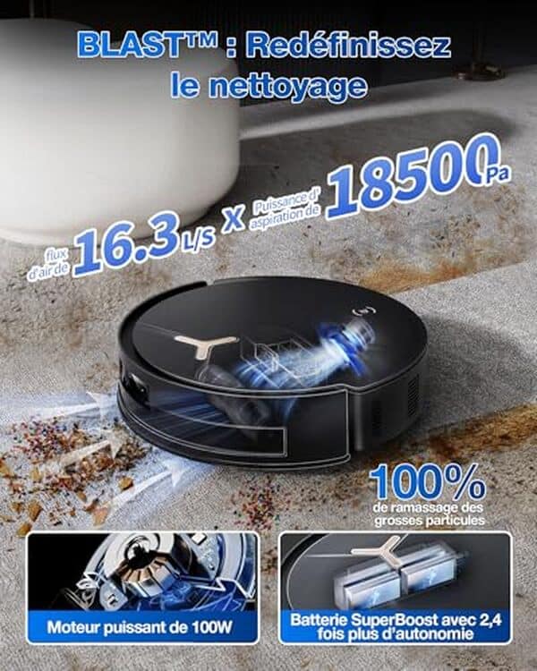 Découvrez notre analyse complète de l'Ecovacs T50 Max Pro Omni : un robot aspirateur laveur puissant de 18500Pa pour un nettoyage impeccable